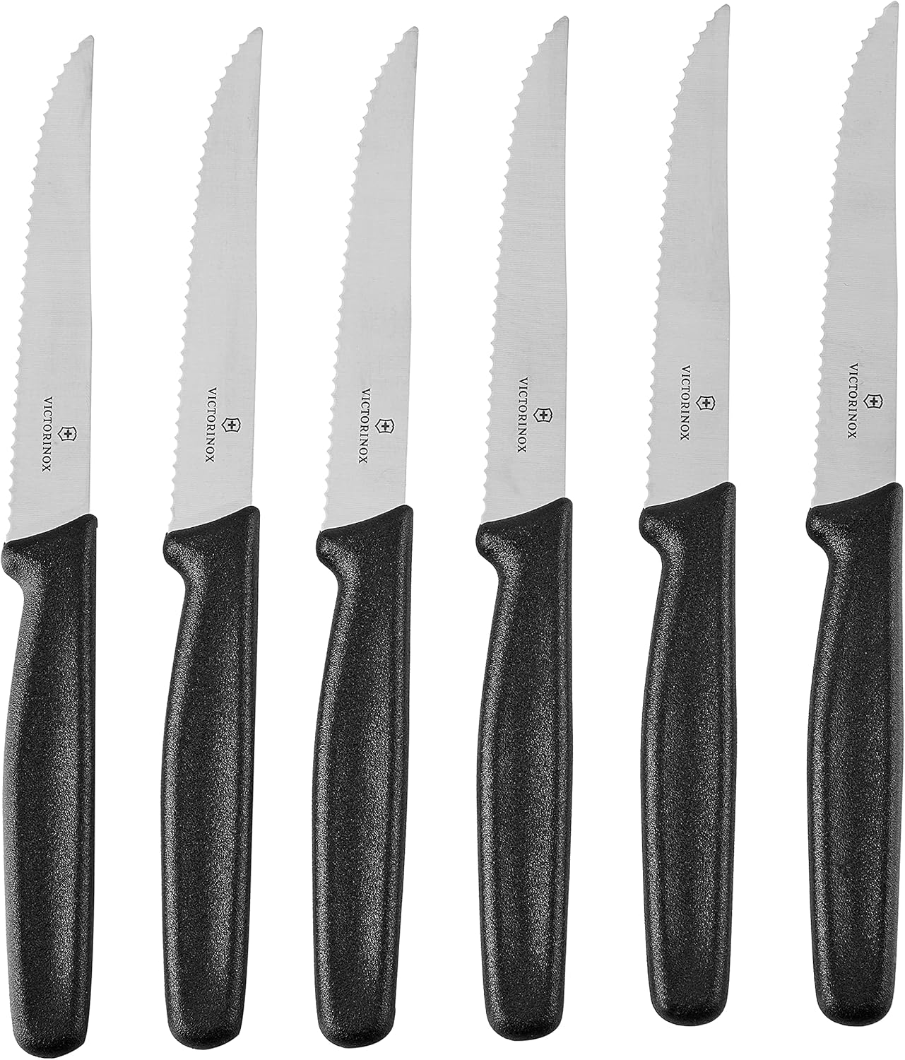 Black 4.5-Inch 6-Piece Serrated Steak Knife Set S725