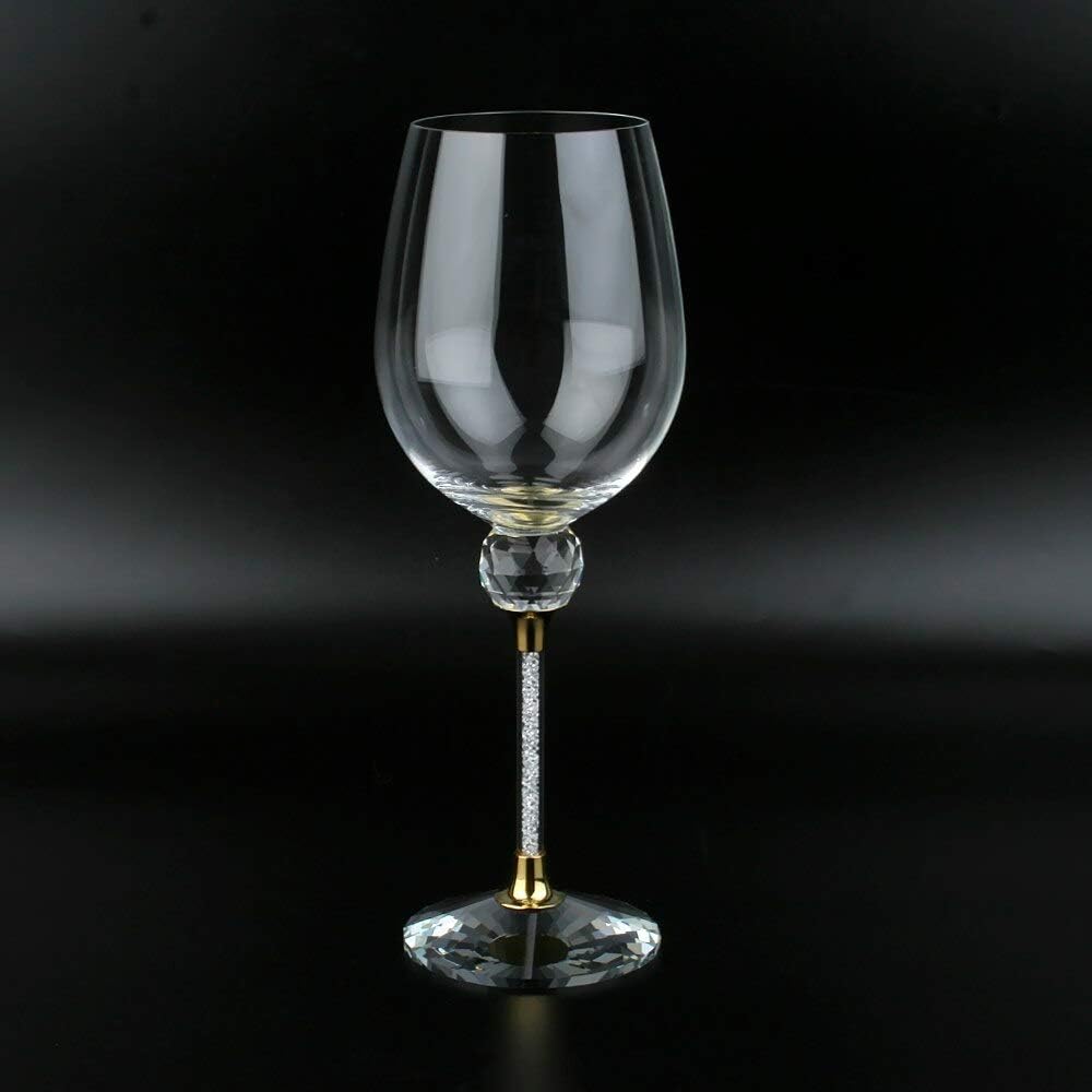 Set of 2 Gold Wine Glasses 16 Ounces W24947