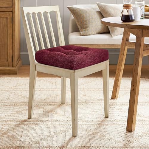 Burgundy 4 Pack Tufted Memory Foam Chair Cushions 17"x17"x4" K468544