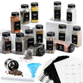 14 Pcs Glass Spice Jars with Shaker Lids and Airtight Metal Caps I201