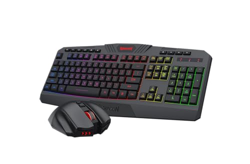 Wireless RGB Gaming Keyboard and 8000 DPI Gaming Mouse with 10 Multimedia Keys P126743