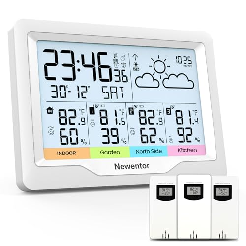 Black Wireless Weather Station with Atomic Clock I4871