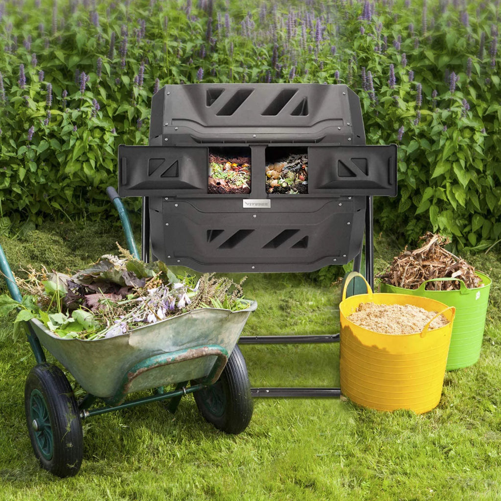 Black 43 Gallon Dual Rotating Compost Bin B792335