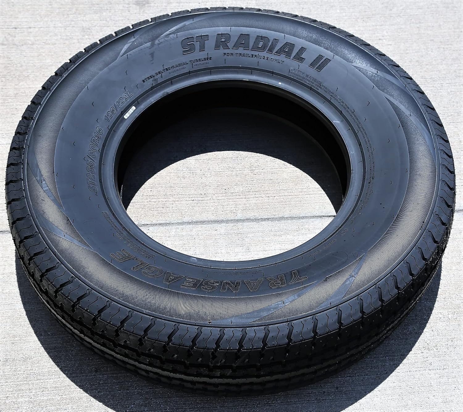 Set of 2 ST235/80R16 Trailer Radial Tires, Load Range F, 12-Ply, Black Side Wall V62504