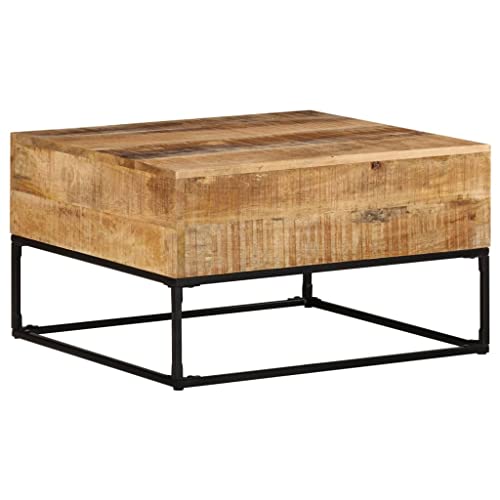 Rough Mango Wood Coffee Table with Iron Legs V84823