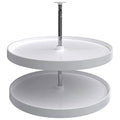White Plastic 24" Dual Tier Lazy Susan Organizer Q90001
