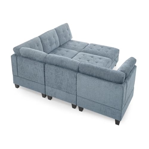 L Shape Chenille Modular Sectional Sofa O739150