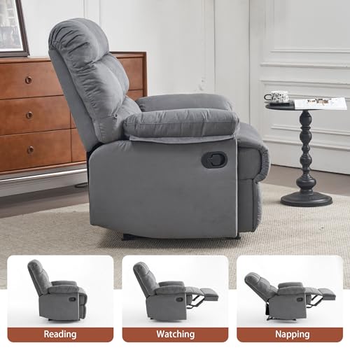 Gray Upholstered Rocking Recliner Chair M16042
