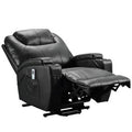 Black Faux Leather Power Lift Recliner with Heating and Massage C256725