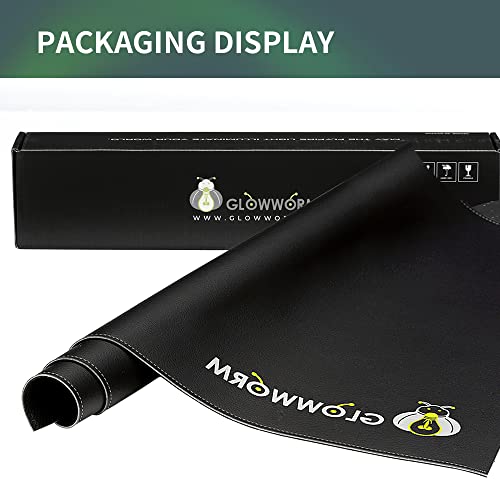 Black Non-Slip Waterproof Pu Leather Desk Pad 23.6in*15.7in F3028