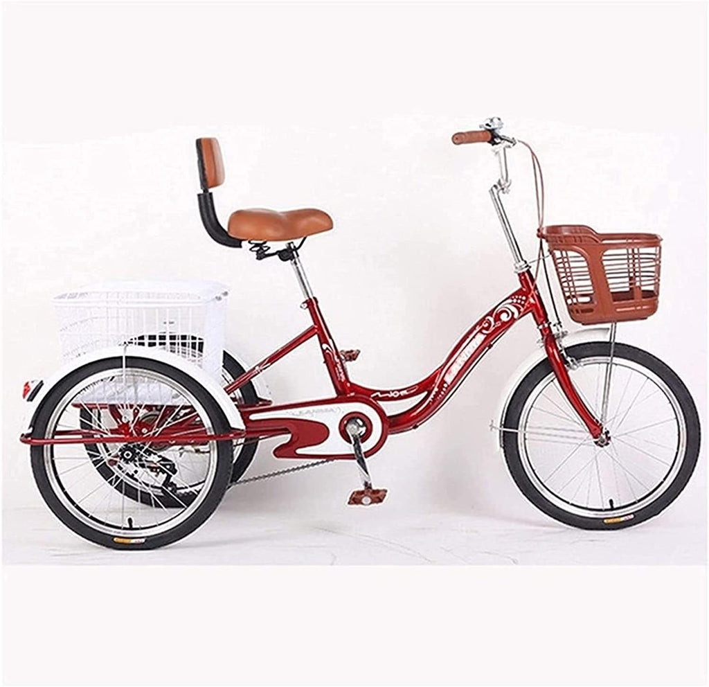 20 Inch Single Speed 3 Wheel Adult Tricycle with Shopping Basket P76982