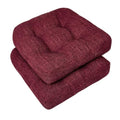 Burgundy 4 Pack Tufted Memory Foam Chair Cushions 17"x17"x4" K468544