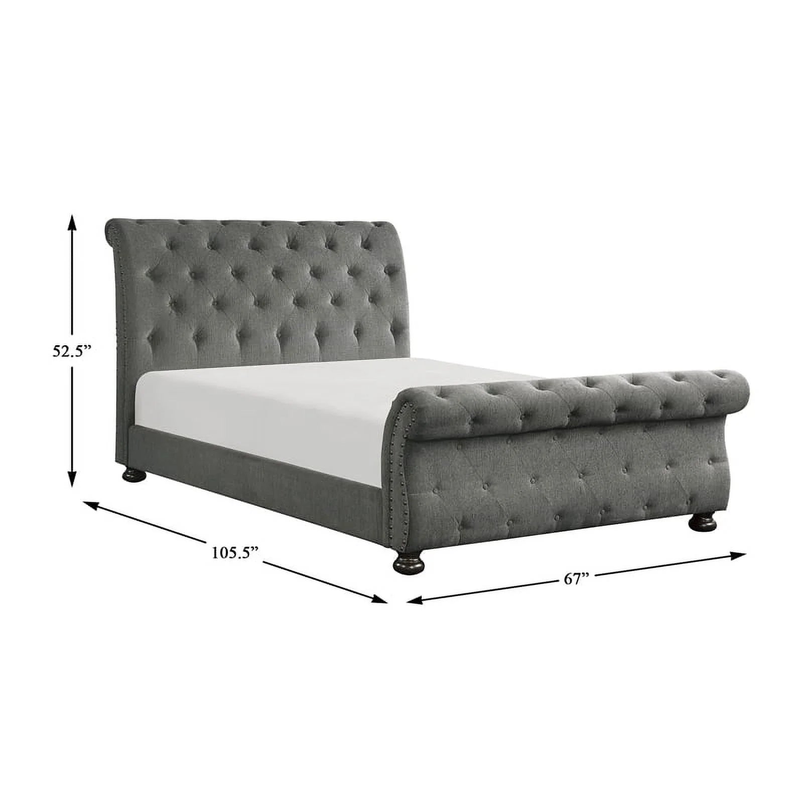 Dark Gray Queen Wood Sleigh Bed F650