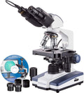 Binocular Compound Microscope, 40X-2500X Magnification, LED Illumination, Abbe Condenser, Two-Layer Mechanical Stage, 1.3MP Camera E9487