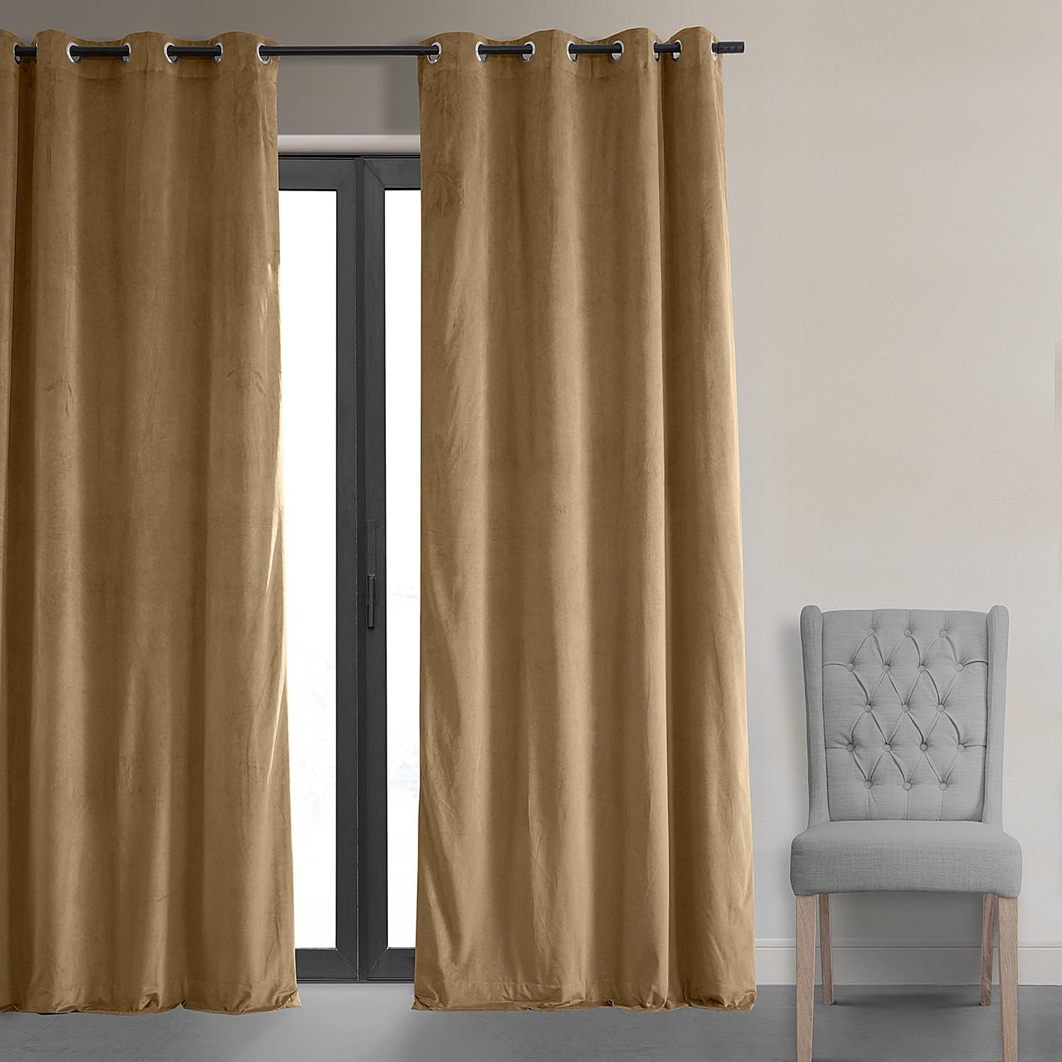 Amber Gold Blackout Velvet Curtains 50 X 96 B8479