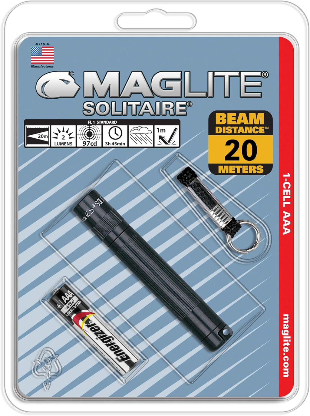 Black 1-Cell AAA Flashlight Q688