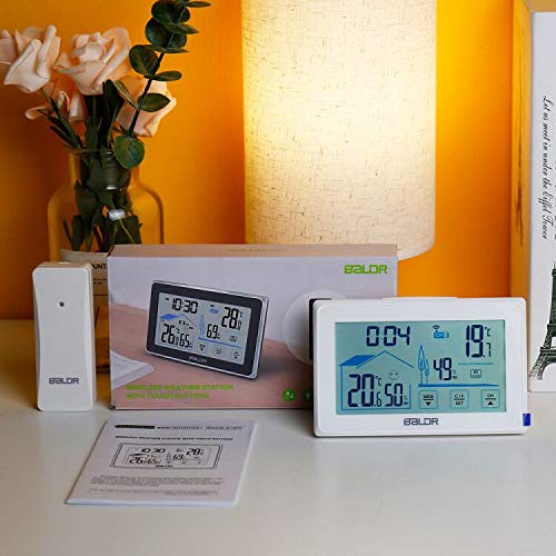 Wireless Indoor/Outdoor Thermometer Hygrometer with Touch Screen Digital Weather Station E97201
