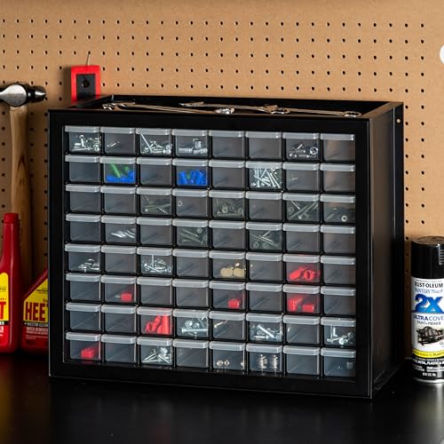 64 Drawer Plastic Parts Cabinet - Black N802500