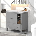 Grey Solid Wood Bathroom Vanity with Sink B19026
