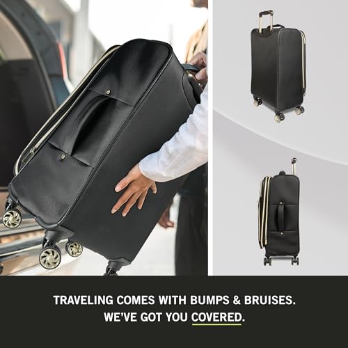 Black 24-Inch Quilted Luggage Q4348