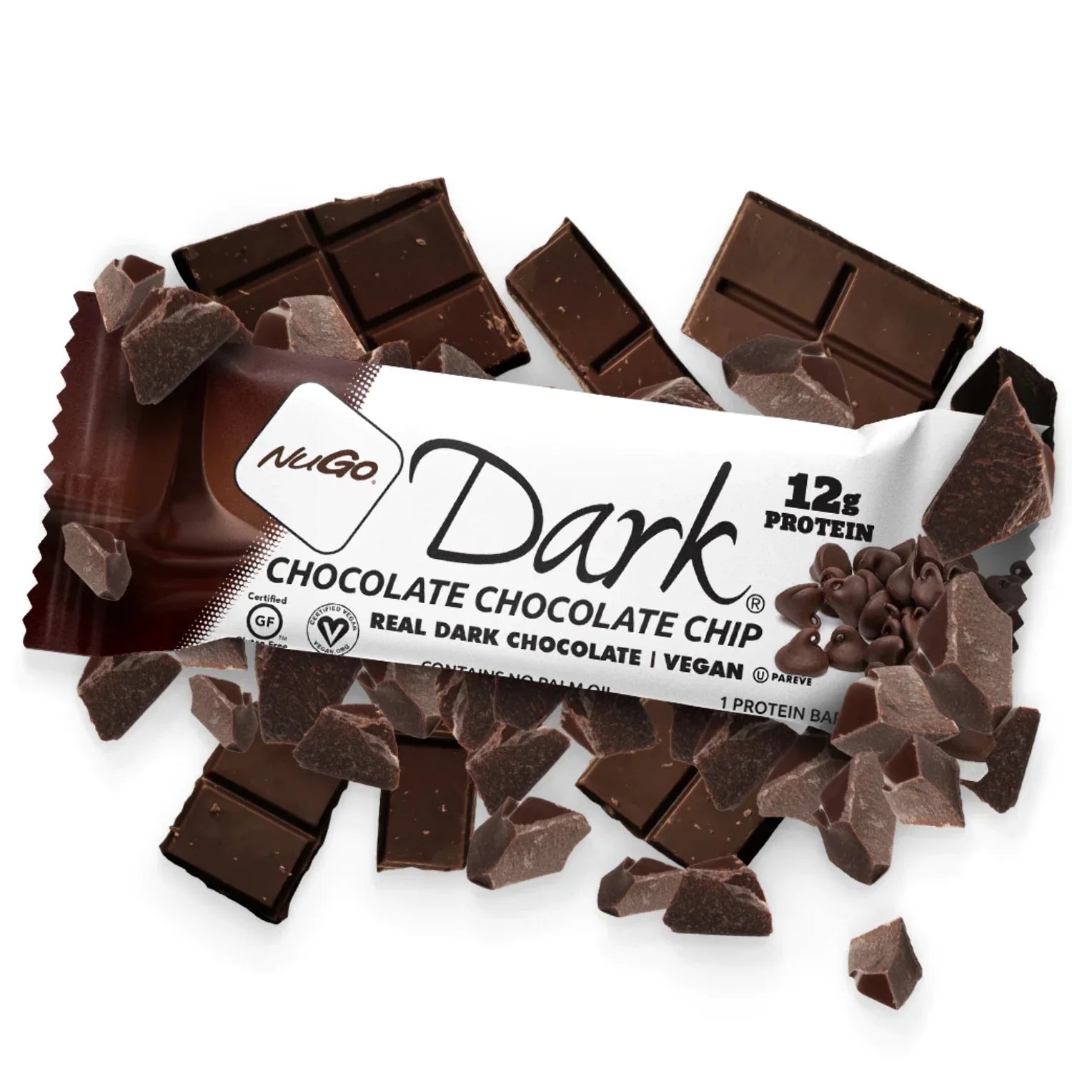 12 Count Dark Chocolate Chocolate Chip Vegan Protein Bars D58230