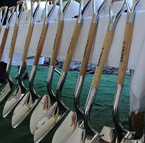 Polished Chrome Ceremonial Shovel with Steel/Wood D-Handle, 44.5-Inch, 6-Pack J21790