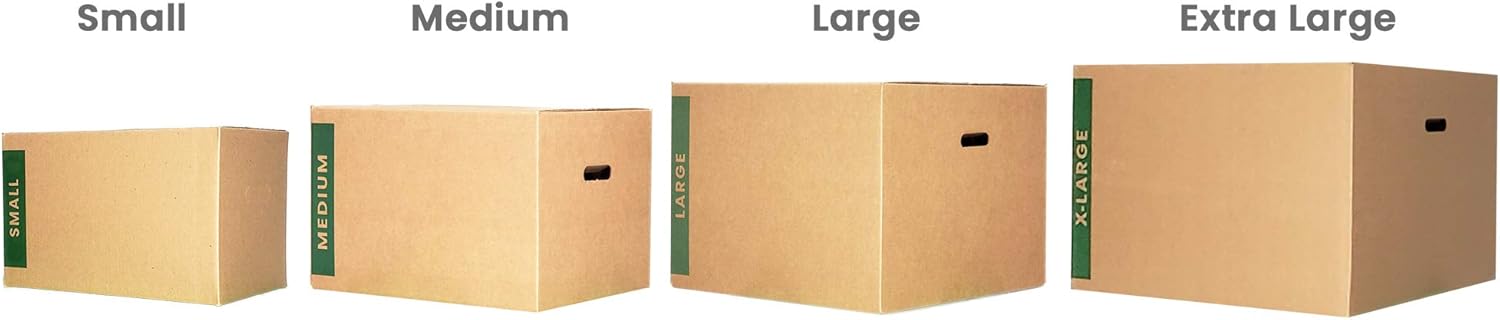 Medium Moving Boxes with Handles Pack of 10 – 18"x14"x12" K598631