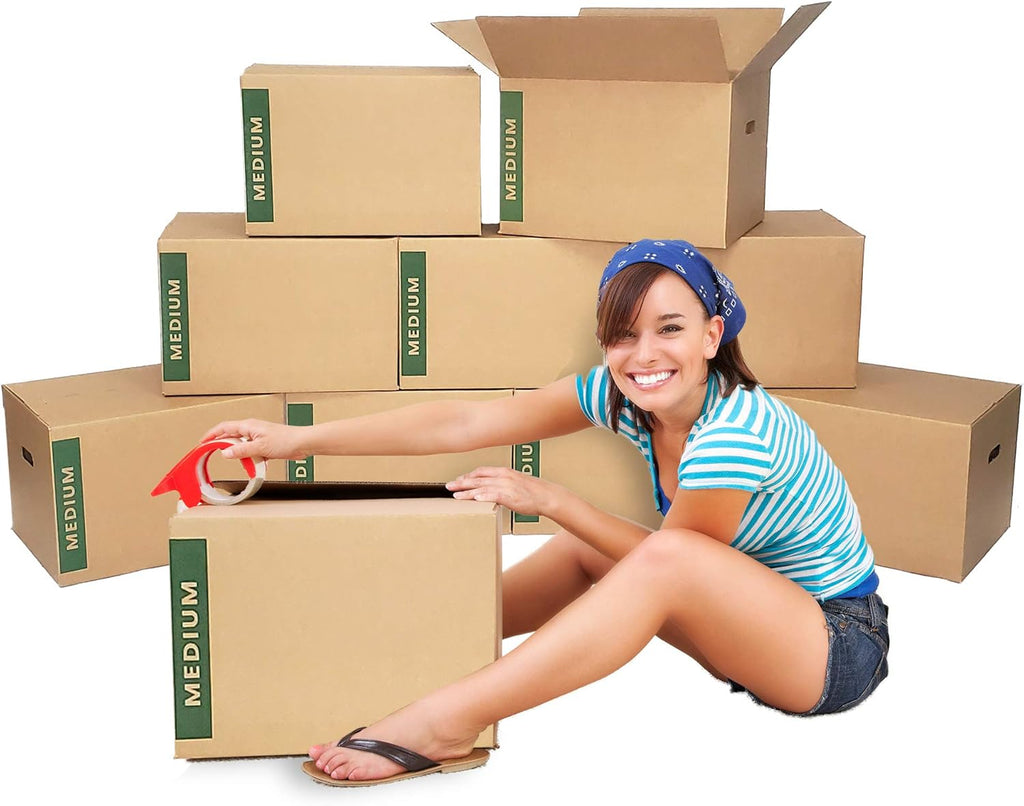Medium Moving Boxes with Handles Pack of 10 – 18"x14"x12" K598631