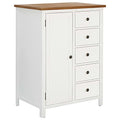 Solid Oak Wood Wardrobe with Hanging Rod and Drawers Z504