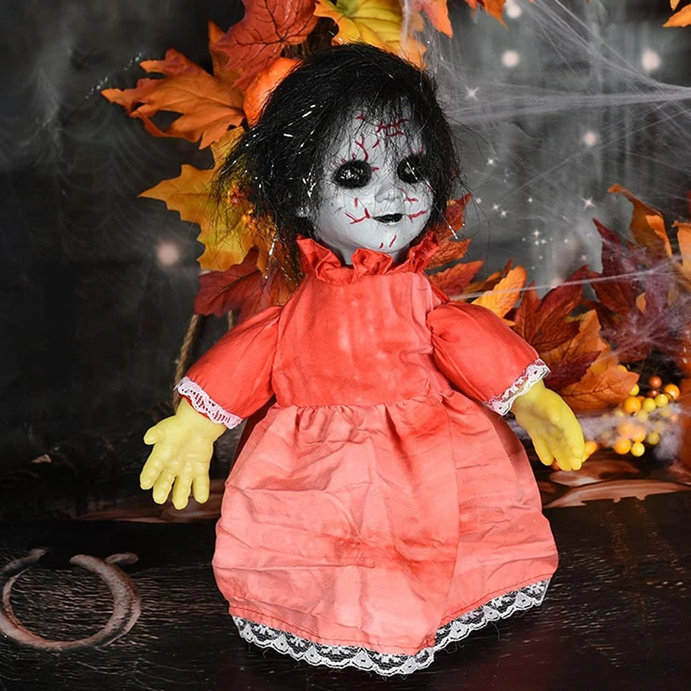Glowing Sound Creepy Ghost Doll Halloween Decorations J79719