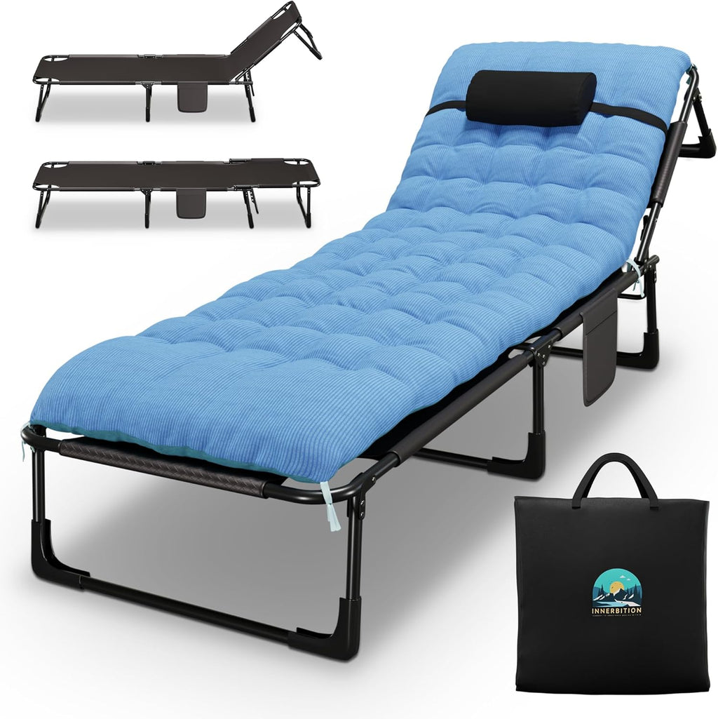 Heavy Duty Folding Camping Cot with Pillow, Cushion & Carrying Bag D407238