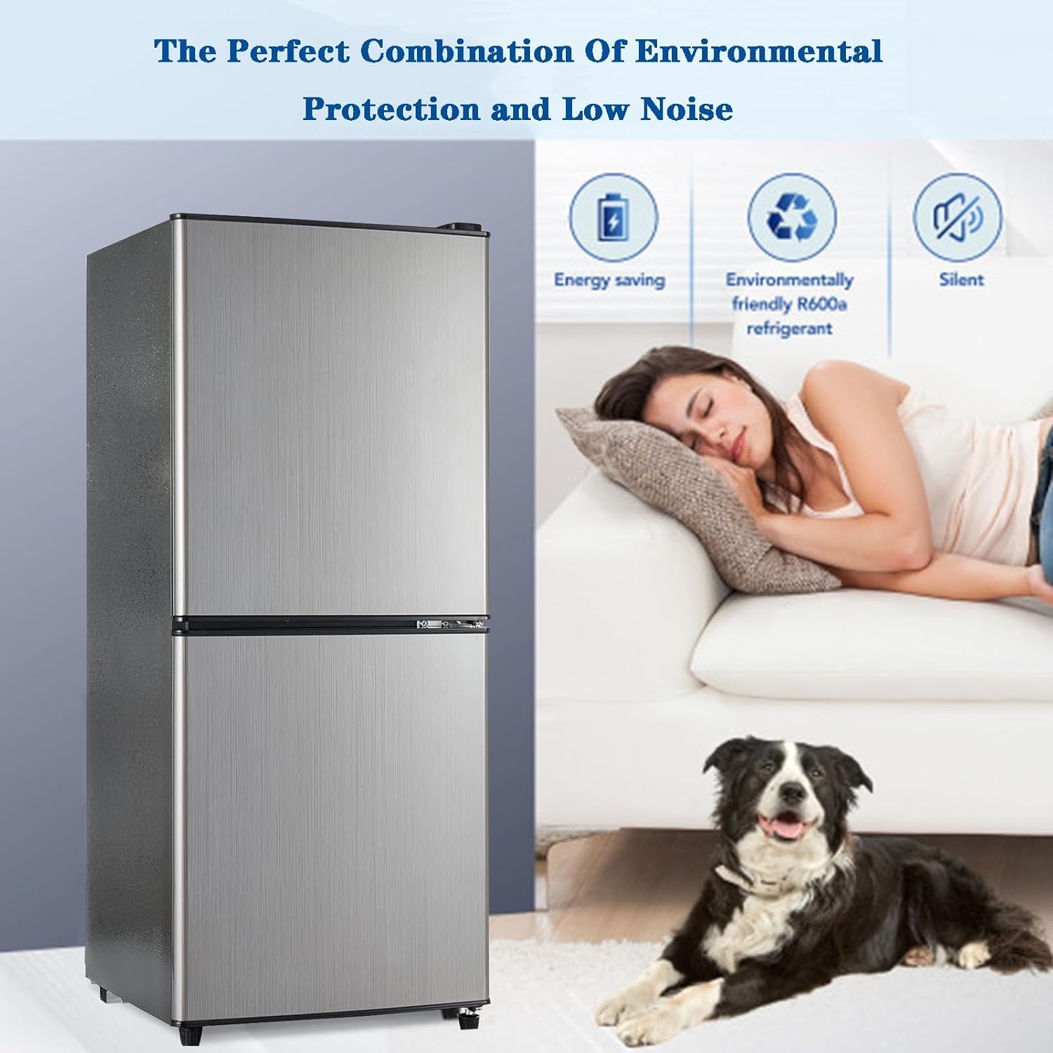 Compact Mini Fridge with Freezer 4.0 Cu.Ft Dual Zone Small Refrigerator P28240