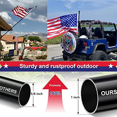 Black 5ft Tangle Free Flag Pole with Holder Bracket M790