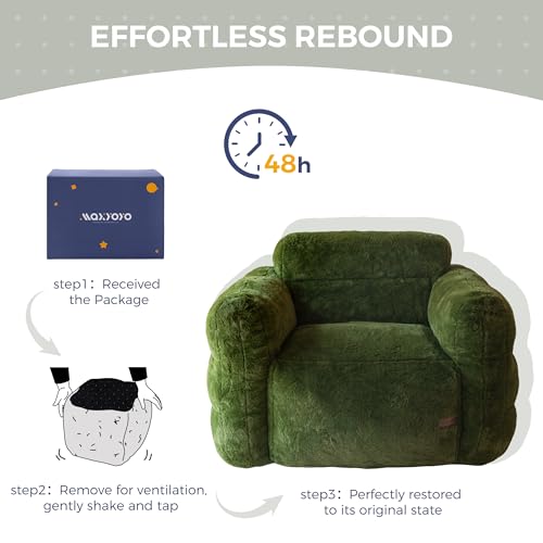Green Oversized Fluffy Bean Bag Sofa V253199