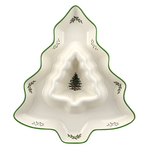 Christmas Tree 14-Inch Tree-Shaped Serving Plate Fine Porcelain Holiday Tableware D416506