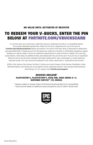 1000 V-Bucks Digital Code G84333