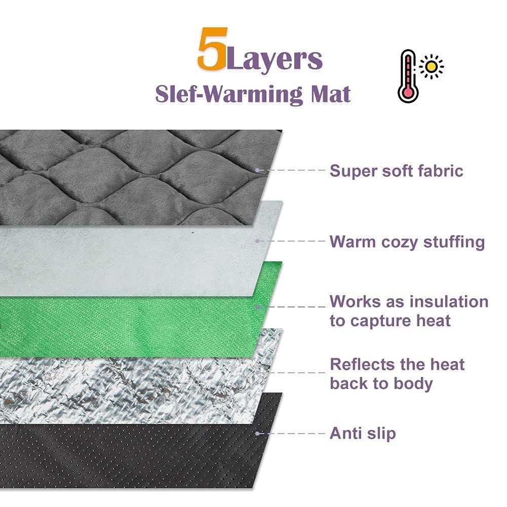 Self Heating Cat Mat Thermal Pet Bed Mat Self-Warming Pet Crate Pad B1098