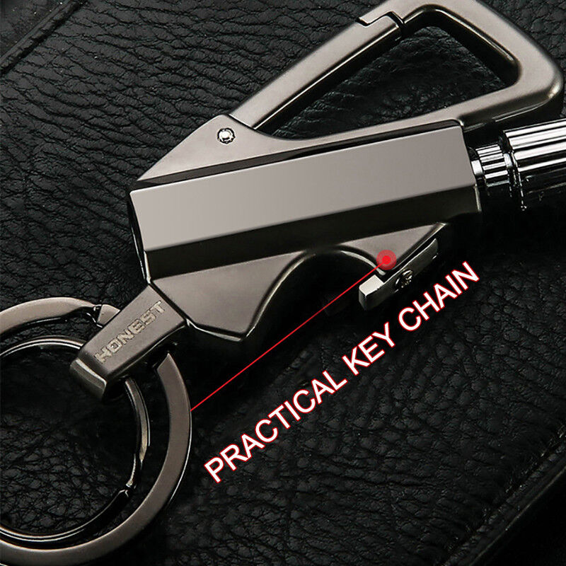 Metal Carabiner Bottle Opener Keychain Flint Fire Starter C806588