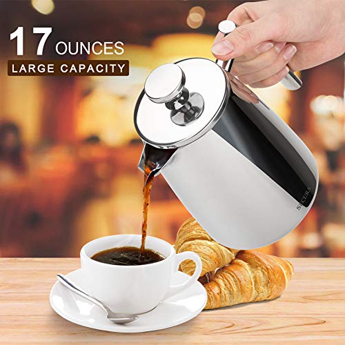 50-Ounce Stainless Steel Insulated French Press Coffee Maker U8469