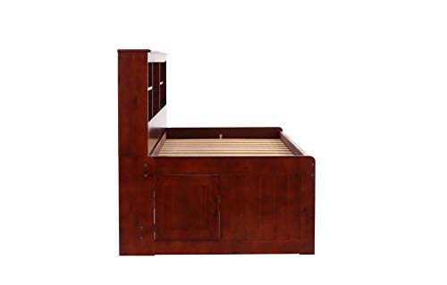 Twin Bookcase Day Bed with 6 Drawers Merlot Finish X45321