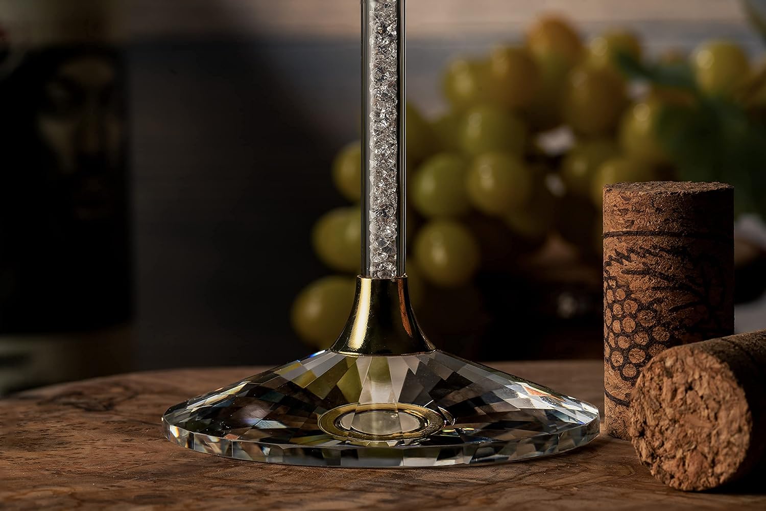 Set of 2 Gold Wine Glasses 16 Ounces W24947
