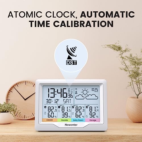 Black Wireless Weather Station with Atomic Clock I4871