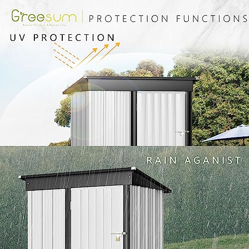 Brown 6 x 8 ft. Metal Outdoor Storage Shed J8590