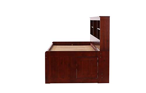 Twin Bookcase Day Bed with 6 Drawers Merlot Finish X45321