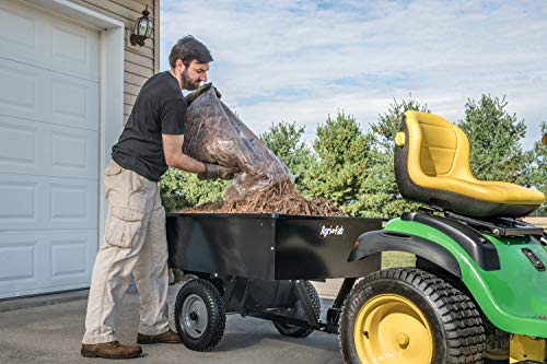 Black 750-Pound Max Utility Tow Behind Dump Cart H658