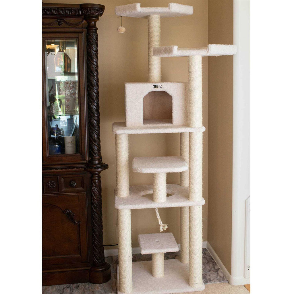 Ivory Real Wood Cat Tree Z9900