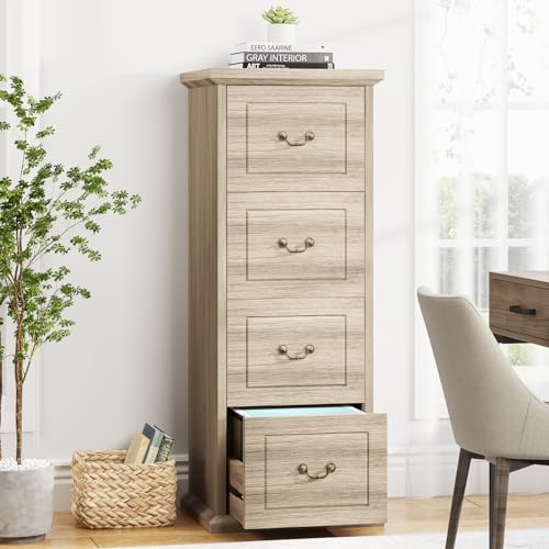 Walnut 4-Drawer Vertical File Cabinet C51083