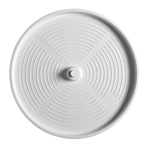 White Plastic 24" Dual Tier Lazy Susan Organizer Q90001
