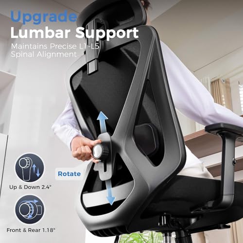 Black Ergonomic Mesh Gaming Chair with Headrest J532
