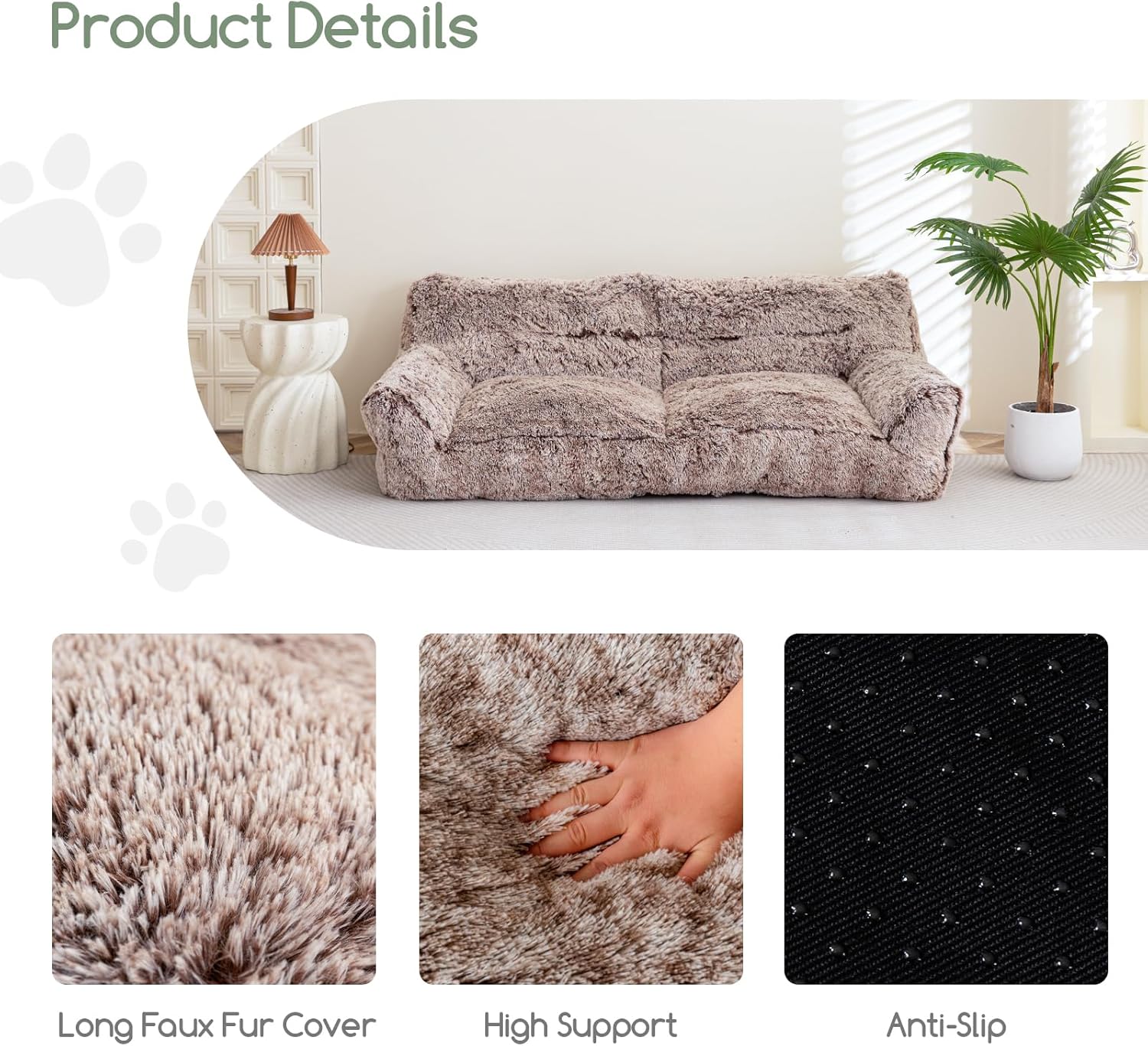 Giant Floor Sofa Couch with Foam Chunk Supportive Mat W870